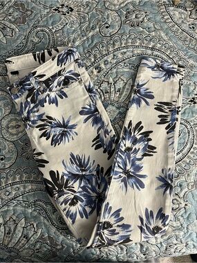 Gap Blue and White Floral Skinny Jeans